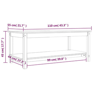 vidaXL Coffee Table 110x55x45 cm Solid Wood Pine