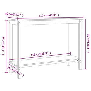 vidaXL Console Table 110x40x80 cm Solid Wood Pine