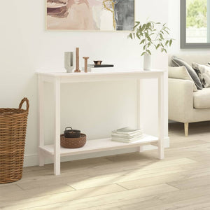 vidaXL Console Table White 110x40x80 cm Solid Wood Pine