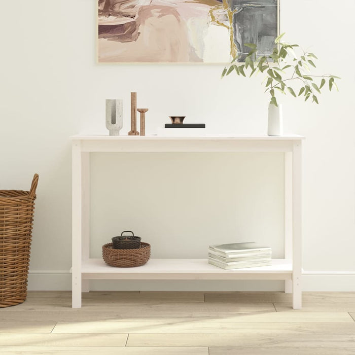 vidaXL Console Table White 110x40x80 cm Solid Wood Pine