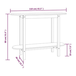 vidaXL Console Table White 110x40x80 cm Solid Wood Pine