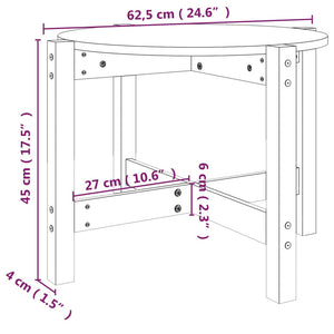 vidaXL Coffee Table White Ø 62.5x45 cm Solid Wood Pine