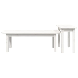 vidaXL 2 Piece Coffee Table Set White Solid Wood Pine