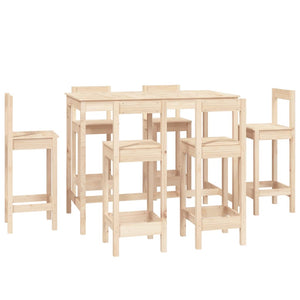 vidaXL 7 Piece Bar Set Solid Wood Pine