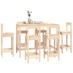 vidaXL 7 Piece Bar Set Solid Wood Pine