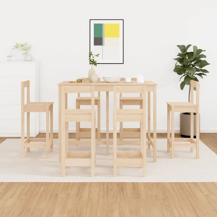 vidaXL 7 Piece Bar Set Solid Wood Pine