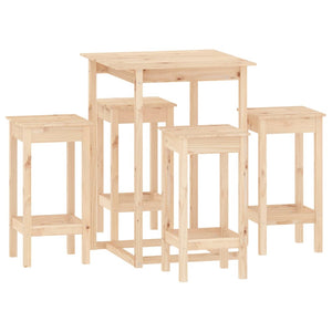 vidaXL 5 Piece Bar Set Solid Wood Pine