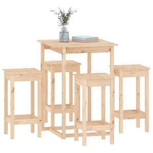 vidaXL 5 Piece Bar Set Solid Wood Pine