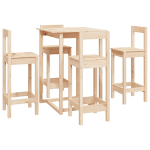 vidaXL 5 Piece Bar Set Solid Wood Pine