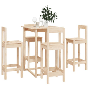 vidaXL 5 Piece Bar Set Solid Wood Pine