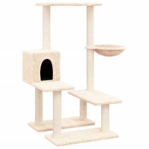 vidaXL Cat Tree with Sisal Scratching Posts Cream 94.5 cm