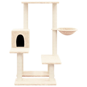 vidaXL Cat Tree with Sisal Scratching Posts Cream 94.5 cm