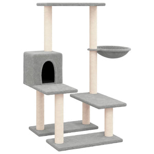 vidaXL Cat Tree with Sisal Scratching Posts Light Grey 94.5 cm