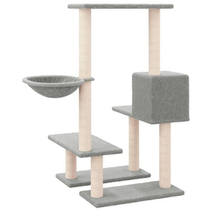 vidaXL Cat Tree with Sisal Scratching Posts Light Grey 94.5 cm