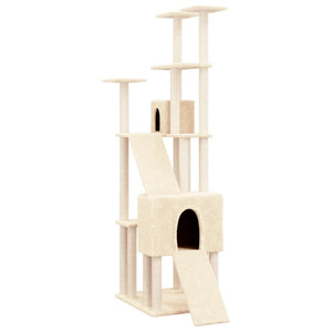 vidaXL Cat Tree with Sisal Scratching Posts Cream 190 cm