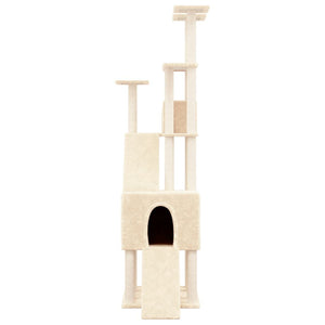 vidaXL Cat Tree with Sisal Scratching Posts Cream 190 cm