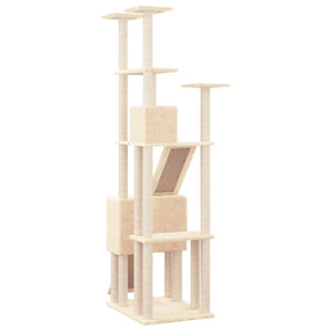 vidaXL Cat Tree with Sisal Scratching Posts Cream 190 cm