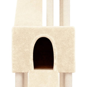 vidaXL Cat Tree with Sisal Scratching Posts Cream 190 cm