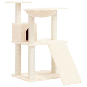 vidaXL Cat Tree with Sisal Scratching Posts Cream 83 cm