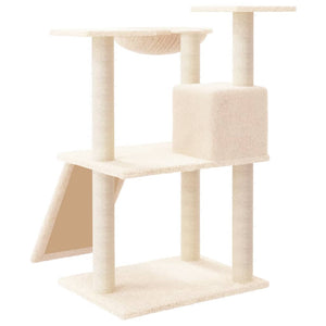 vidaXL Cat Tree with Sisal Scratching Posts Cream 83 cm