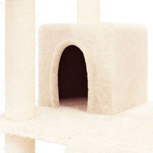 vidaXL Cat Tree with Sisal Scratching Posts Cream 83 cm