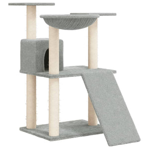 vidaXL Cat Tree with Sisal Scratching Posts Light Grey 83 cm