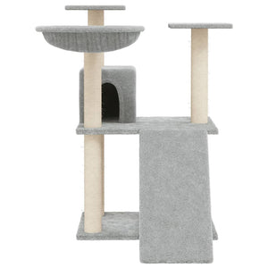 vidaXL Cat Tree with Sisal Scratching Posts Light Grey 83 cm