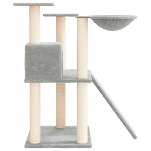 vidaXL Cat Tree with Sisal Scratching Posts Light Grey 83 cm