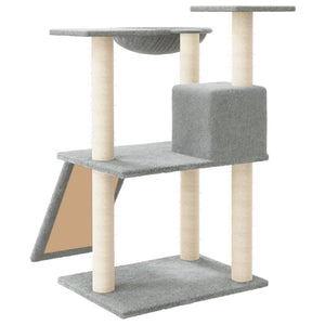 vidaXL Cat Tree with Sisal Scratching Posts Light Grey 83 cm