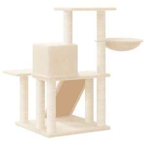 vidaXL Cat Tree with Sisal Scratching Posts Cream 82 cm