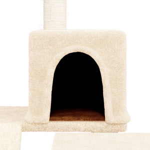 vidaXL Cat Tree with Sisal Scratching Posts Cream 82 cm