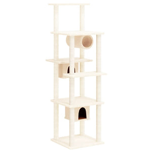 vidaXL Cat Tree with Sisal Scratching Posts Cream 169 cm