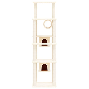 vidaXL Cat Tree with Sisal Scratching Posts Cream 169 cm