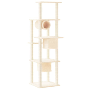 vidaXL Cat Tree with Sisal Scratching Posts Cream 169 cm