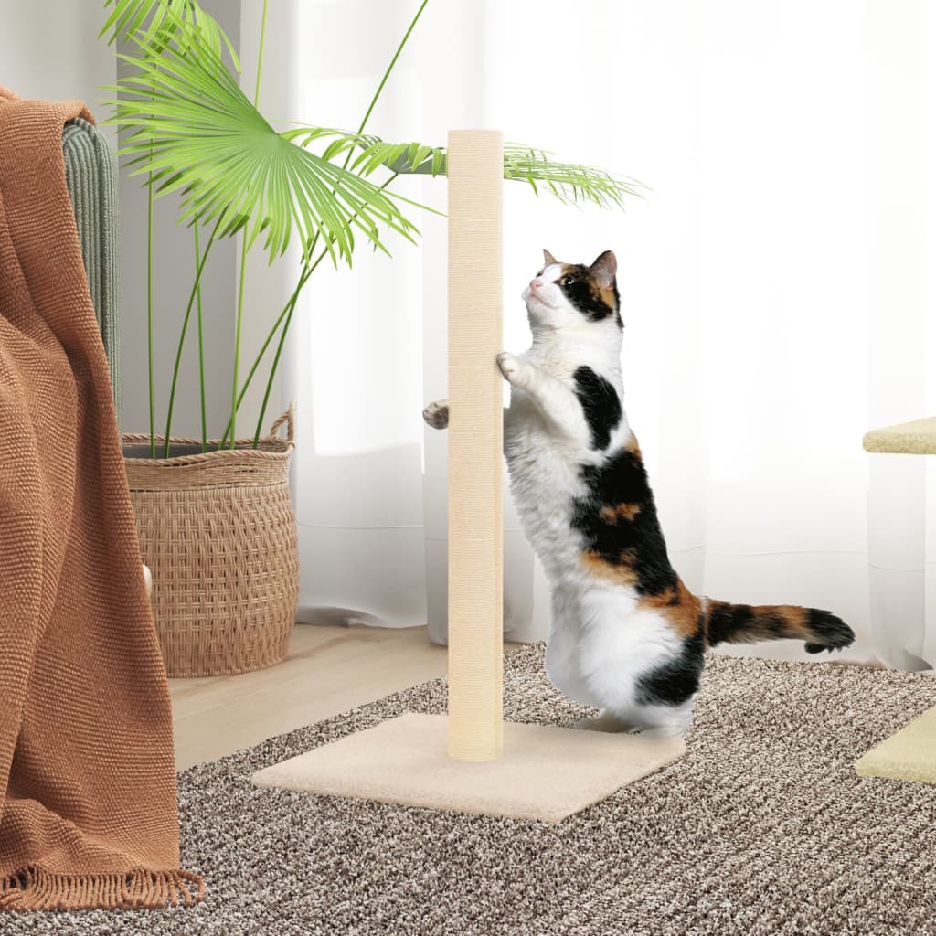 vidaXL Cat Scratching Post Cream 35x35x70 cm