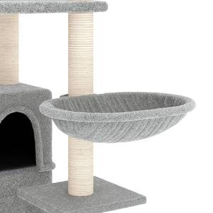 vidaXL Cat Tree with Sisal Scratching Posts Light Grey 175 cm