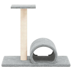 vidaXL Cat Scratching Post with Tunnel Light Grey 60x34.5x50 cm