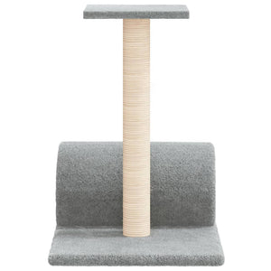 vidaXL Cat Scratching Post with Tunnel Light Grey 60x34.5x50 cm