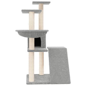 vidaXL Cat Tree with Sisal Scratching Posts Light Grey 94 cm