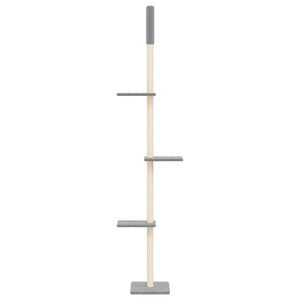 vidaXL Floor to Ceiling Cat Tree Light Grey 267.5-297.5 cm