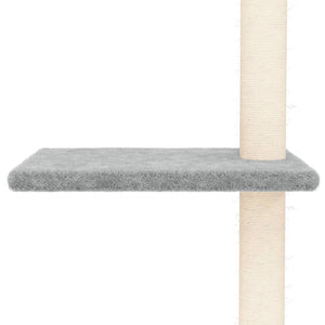 vidaXL Floor to Ceiling Cat Tree Light Grey 267.5-297.5 cm