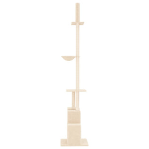 vidaXL Floor to Ceiling Cat Tree Cream 250.5-276.5 cm