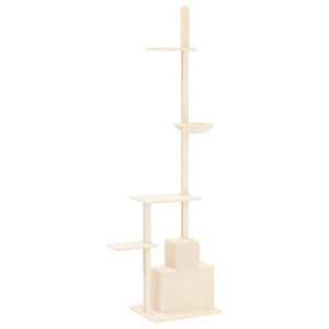 vidaXL Floor to Ceiling Cat Tree Cream 250.5-276.5 cm