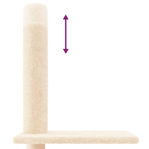 vidaXL Floor to Ceiling Cat Tree Cream 250.5-276.5 cm