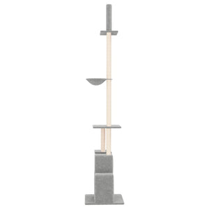 vidaXL Floor to Ceiling Cat Tree Light Grey 250.5-276.5 cm