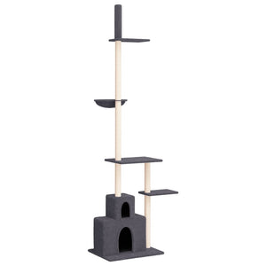 vidaXL Floor to Ceiling Cat Tree Dark Grey 250.5-276.5 cm