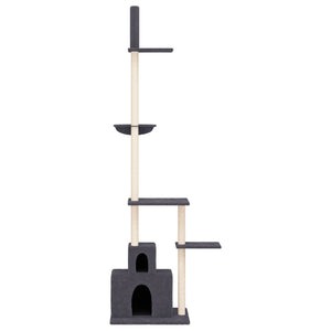 vidaXL Floor to Ceiling Cat Tree Dark Grey 250.5-276.5 cm