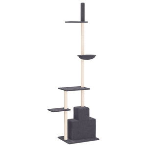 vidaXL Floor to Ceiling Cat Tree Dark Grey 250.5-276.5 cm