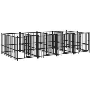 vidaXL Outdoor Dog Kennel Steel 7.51 m²