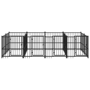 vidaXL Outdoor Dog Kennel Steel 7.51 m²